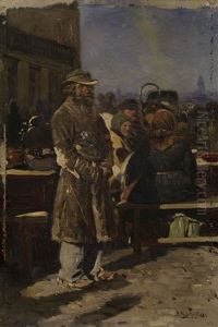 Peasants In The Market Place by Vladimir Egorovic Makovsky