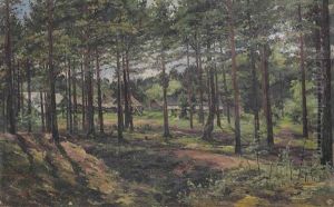 Forest Enclave With Cottages by Vladimir Egorovic Makovsky