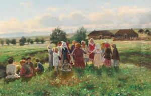 Children At Play by Vladimir Egorovic Makovsky