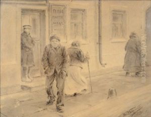 Street Scene by Vladimir Egorovic Makovsky