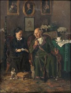 Grandfather And Granddaughter by Vladimir Egorovic Makovsky