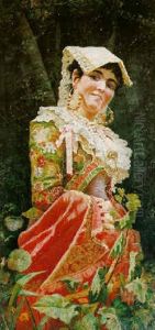 Young Woman In Regional Costume by Vladimir Egorovic Makovsky