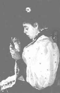 Junge Frau Mit Stickerei by Vladimir Egorovic Makovsky