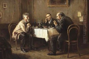 Samtal Vid Middagsbordet by Vladimir Egorovic Makovsky