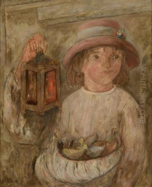 Jeune Fille Aux Poussins - view 1