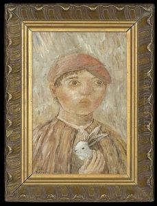 Boy With Bunny by Tadeusz (Tade) Makowski