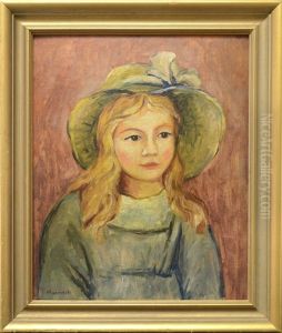 Portrait Of A Young Girl by Tadeusz (Tade) Makowski