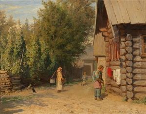 A Beggar In Front Of A Farmer"s House by Vasili Maksimovich Maksimov