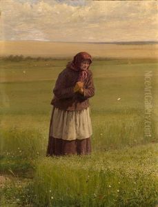 Old Woman In The Field (version Of By The Allotment) by Vasili Maksimovich Maksimov