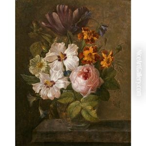 Bouquet De Fleurs Sur Un Entablement