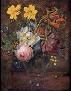 Bouquet De Fleurs Dans Un Vase by Joseph-Laurent Malaine