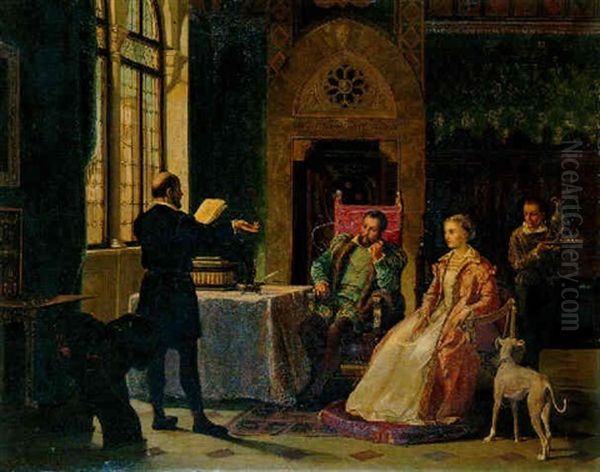 Der Vortrag Eines Kunstlers Vor Grossherzog Cosimo I. Von Toskana Und Seiner Gemahlin - view 1