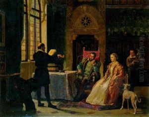 Der Vortrag Eines Kunstlers Vor Grossherzog Cosimo I. Von Toskana Und Seiner Gemahlin by Narciso Malatesta