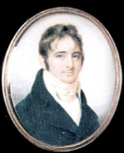 David Moses, Wearing Blue Coat, White Waistcoat, Blue Vest And Tied White Stock
