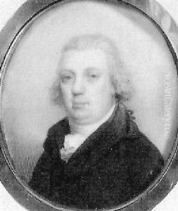 A Gentleman (mr. R.h. Jennings?) With Powdered Hair En Queue, Wearing Black Coat