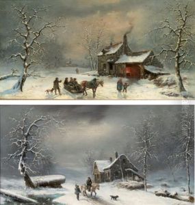 Promeneurs Et Cavaliers A L'entree D'un Village (set Of 4) Promeneurs Et Cavaliers A L'entree D'un Village (set Of 4)