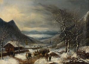 Remise Des Clefs A Napoleon Dans Un Paysage D'hiver