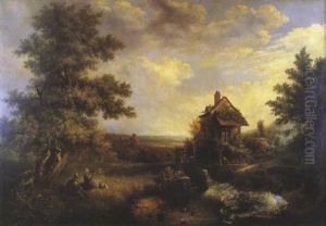 Moulin A L'oree Du Bois by Louis-Claude Malbranche