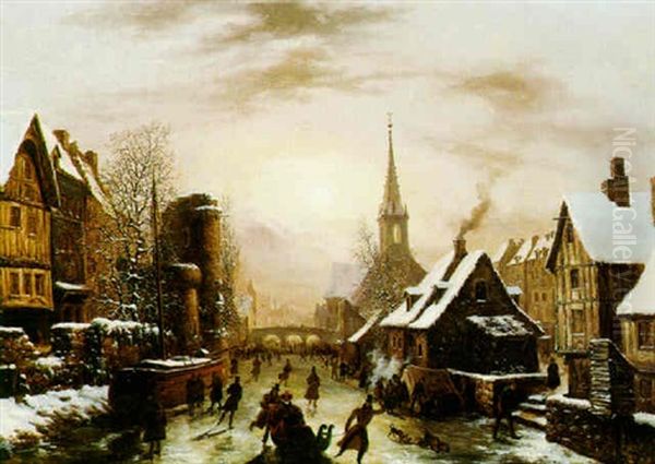 Winter Town Scene - view 1