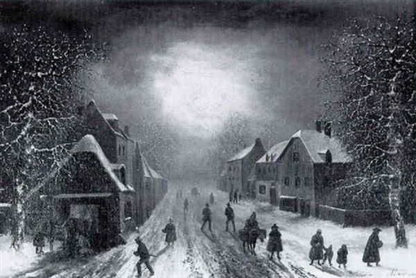 Village Anime Sous La Neige - view 1