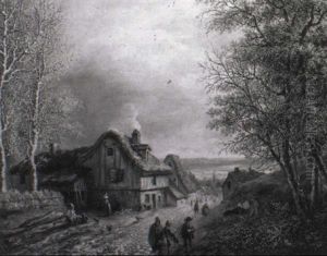 Vue D'un Village Normand by Louis-Claude Malbranche