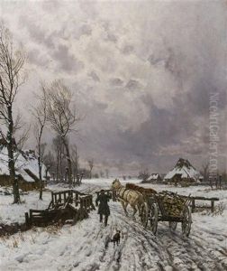 Horses Carting The Lumber; Mecklenburg, Germany by Karl Malchin