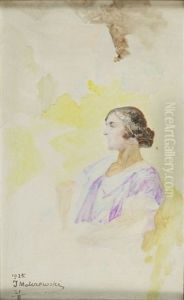 Portrait Of Wife - Sketch by Jacek Malczewski