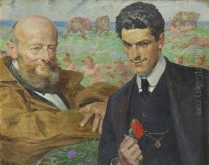Piotr Hubal Dobrzanski With Philosophy Student (allegory Of Experience And Youth) by Jacek Malczewski