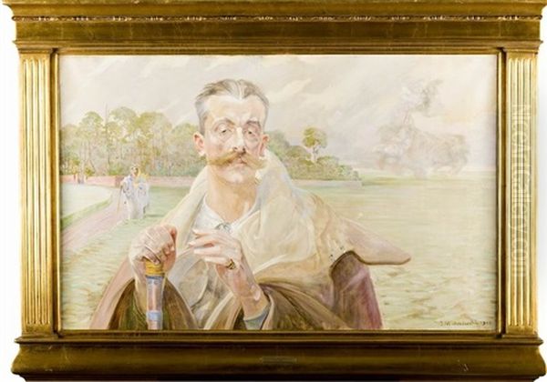 Portrait Of Man With Landscape In Background - view 1