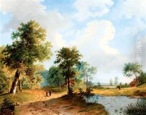 Wandelaars Aan Een Bosrand
