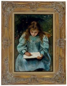 Girl Drawing In A Book