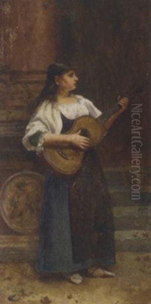 A Young Beauty Playing The Guitar - view 1