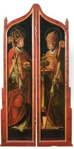 Saint Nicolas De Bari Et Saint Rupert (triptych) by Hans Maler