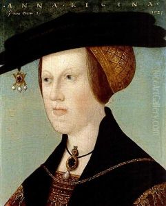 A Portrait Of Anne Of Hungary At The Age Of 20, Wearing A Red And Gilt-embroidered Dress With A Black Cape, Together With A Black And Gold Headdress Adorned With A Piece Of Gold And Pearl Jewellery