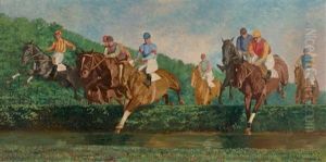 Aux Courses, Le Saut De La Haie, 1927 by Louis Ferdinand Malespina
