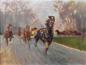 Course De Trot Attele by Louis Ferdinand Malespina