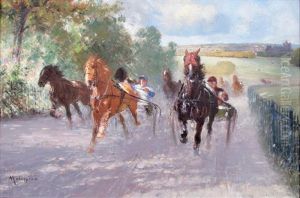 Course De Trot Attele by Louis Ferdinand Malespina
