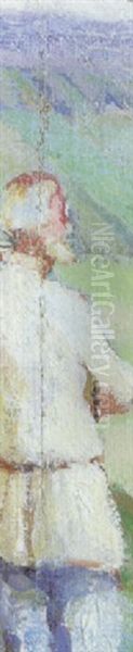 Standing Figure In A Landscape - Backview - view 1