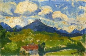 Paysage De Montagne - Pyrenees by Charles Alexandre Malfray