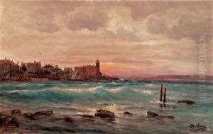 Couche De Soleil Sur La Mer by Charles Malfroy