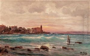 View Of The Coast Of France by Charles Malfroy