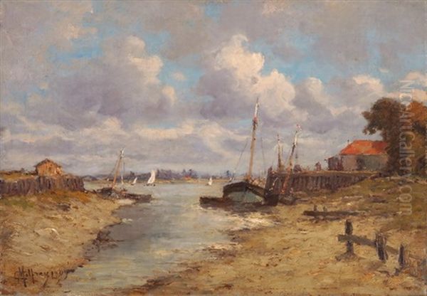 Kustenansicht Mit Vor Anker Liegenden Fischerbooten - view 1
