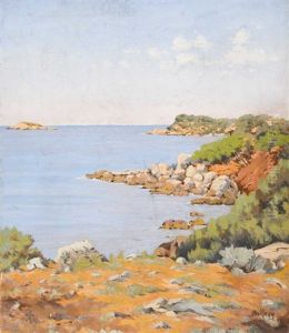 Kustenpartie Am Mittelmeer by Charles Malfroy