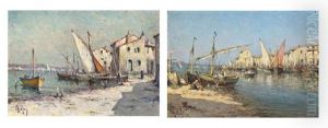 A French Fishing Village (+ Untitled; 2 Works) A French Fishing Village (+ Untitled; 2 Works)