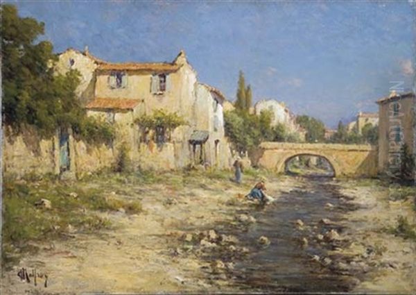 Lavandieres Dans Un Village Provencal - view 1
