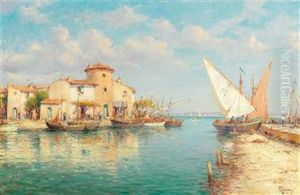 View Of Martigues by Henri Malfroy-Savigny