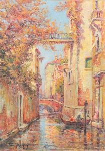 Gondolier A Venise by Henri Malfroy-Savigny