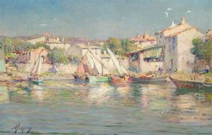 Sudfranzosischer Fischerhafen by Henri Malfroy-Savigny