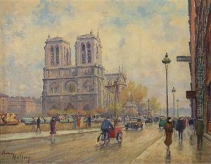 Paris, Blick Auf Notre Dame Und Die Seineinsel Ile De La Cite