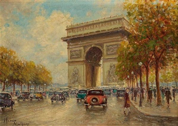 Paris,  L'arc De Triomphe Au Champs Elysees - view 1